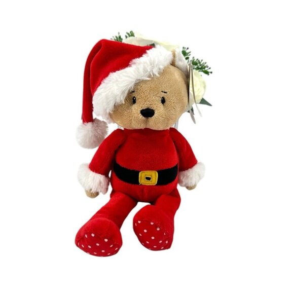Baby Ganz Plush Teddy Bear Rattle Christmas Red Santa Elf 12" Stuffed Animal - Picture 11 of 11